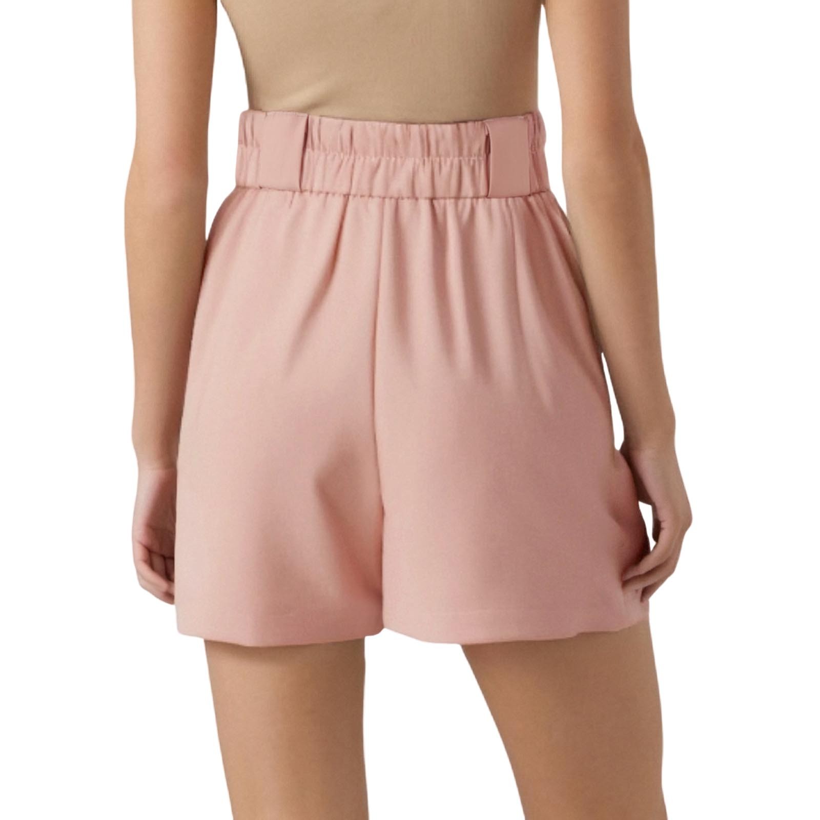thumbnail image 1 of Pantalones cortos de cintura alta para mujer - Abertura lateral, bolsillos - Informal de negocios - Espalda elástica, cierre con cremallera - Tallas S-XXL, 1 of 7